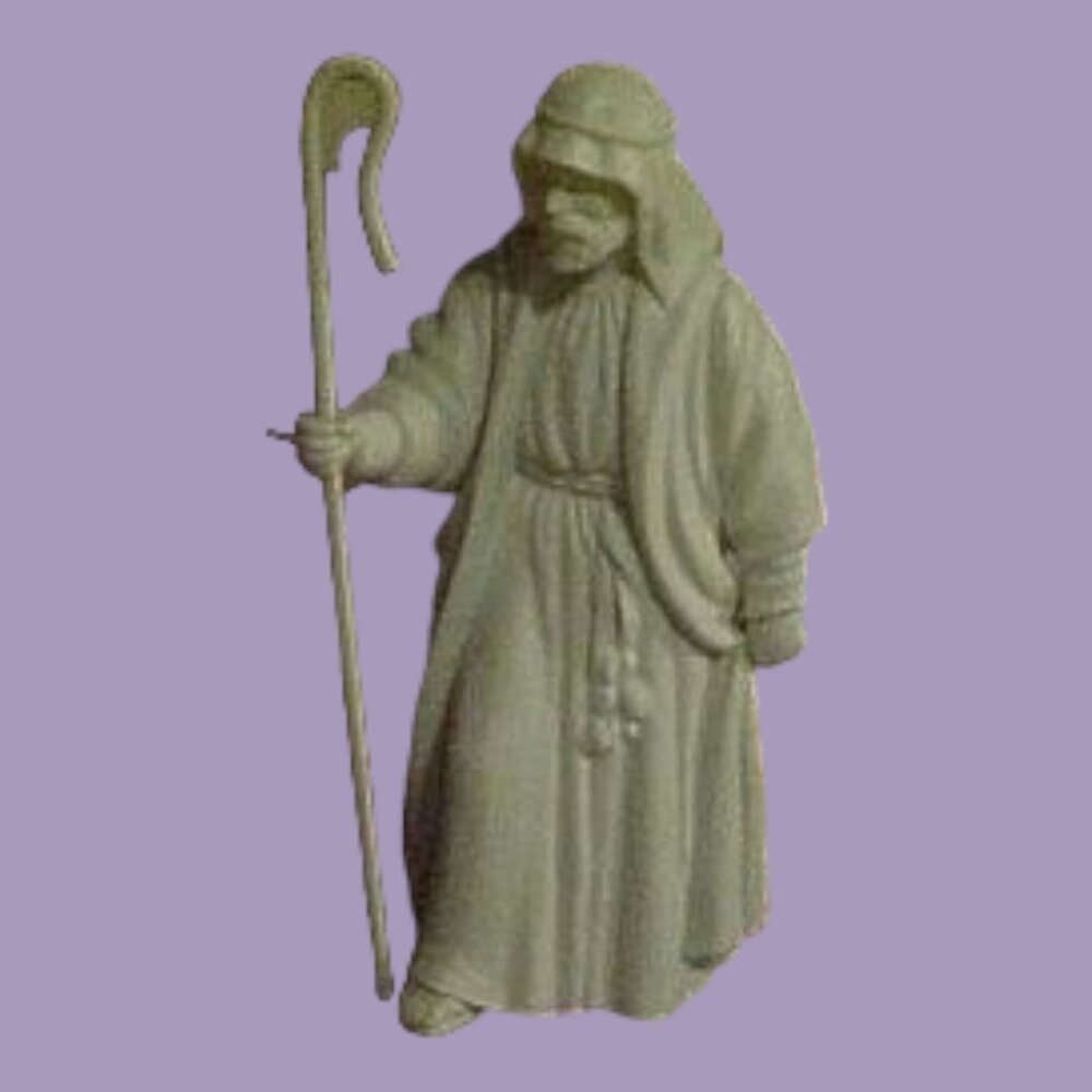 Avon Nativity Figurine Vintage Shepherd Bisque Porcelain in white size one size.